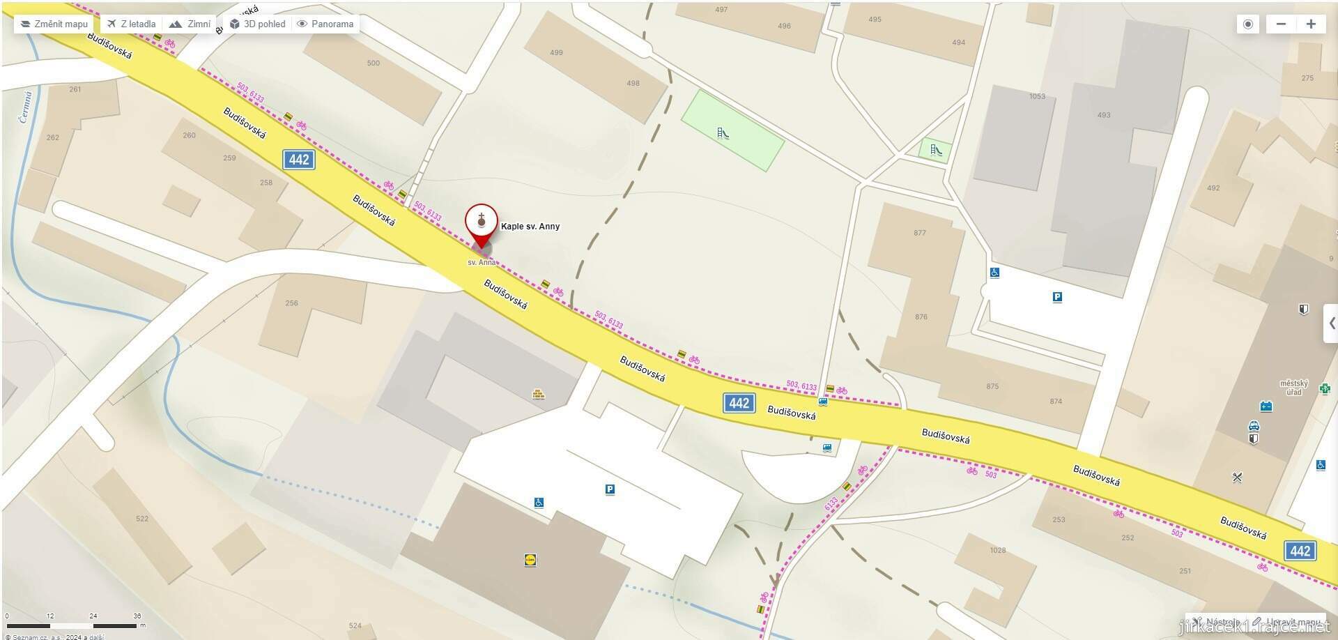 Vítkov - kaple sv. Anny na mapy.cz