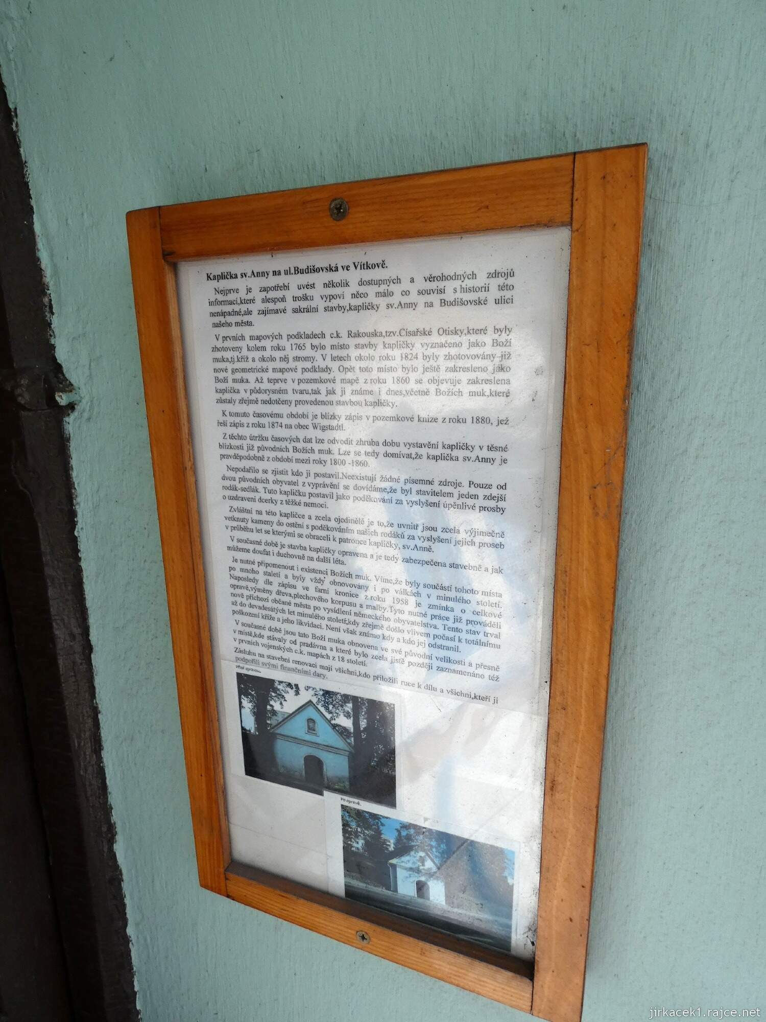 C - Vítkov - kaple sv. Anny 005 - historie